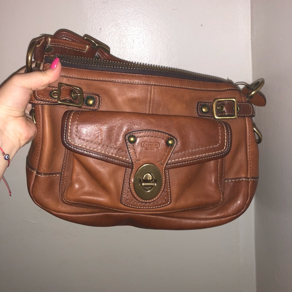 Leather Coach shoulder bag